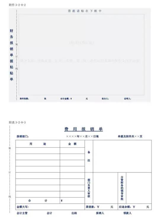 行政事业单位会计凭证及报销附件模板，很实用，值得收藏