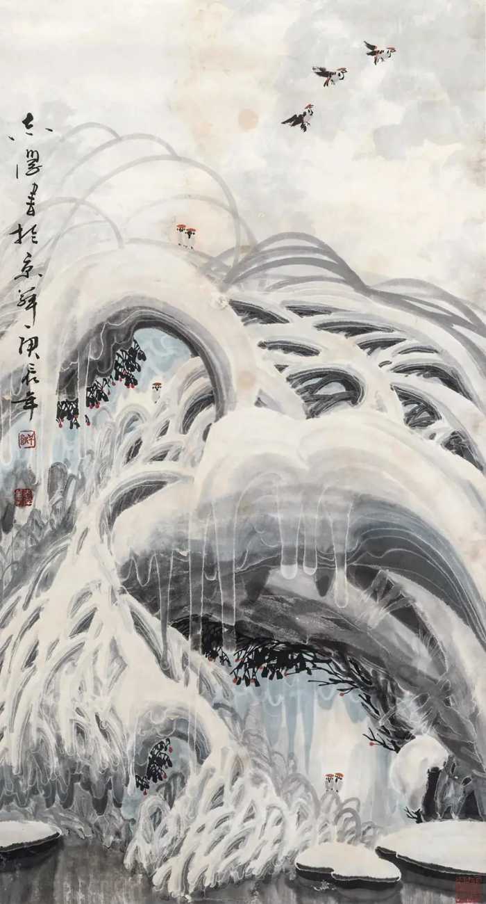 绘画技法：杨保亚 | 巧用矾水墨色 绘画冰雪天地