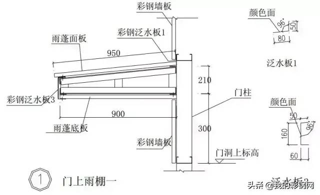 钢结构建筑构造图集「雨蓬」