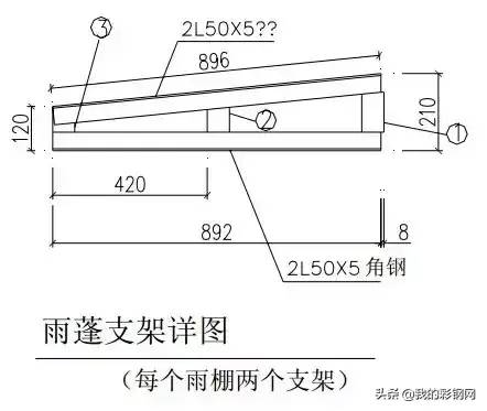 钢结构建筑构造图集「雨蓬」